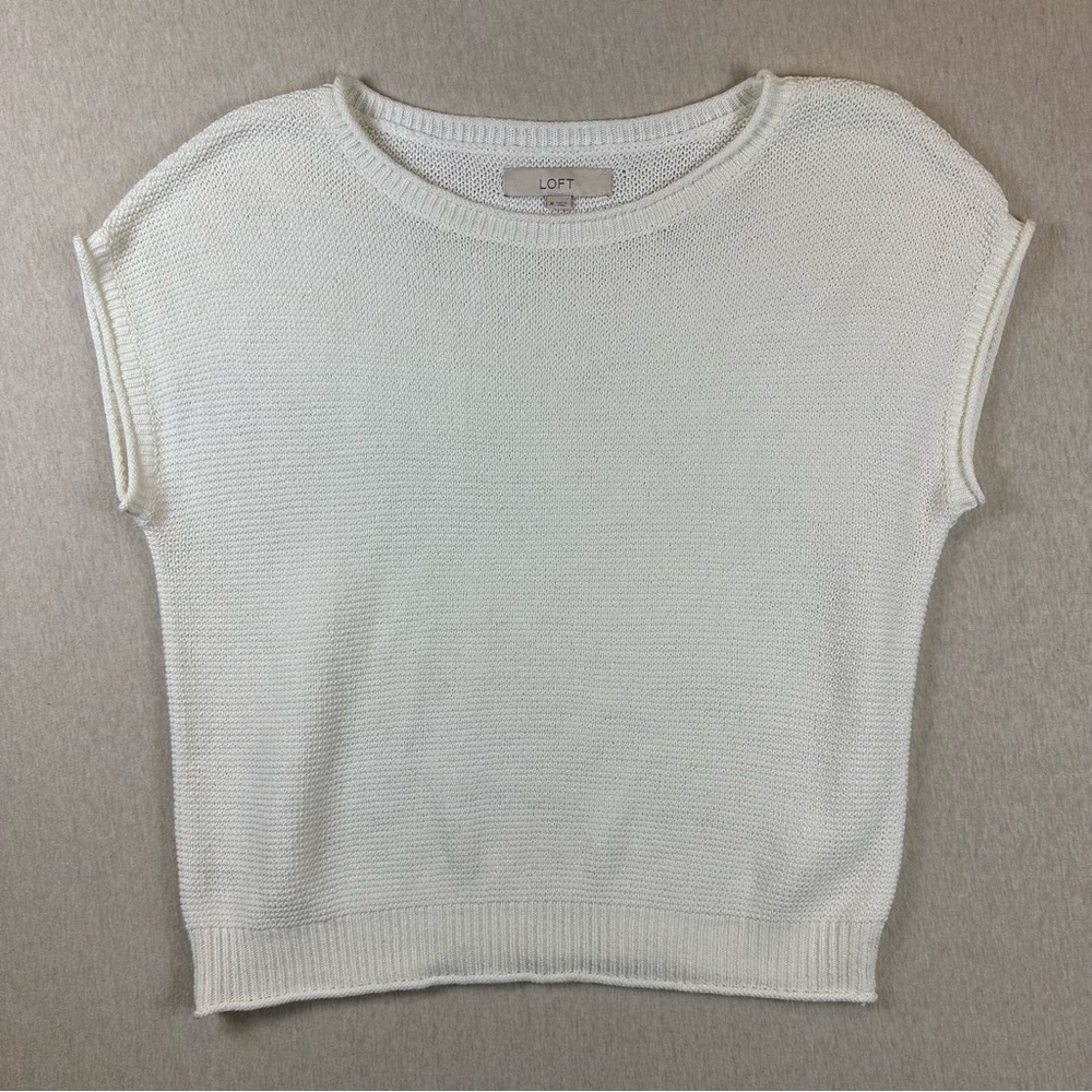 LOFT Cream Knit Sweater size M